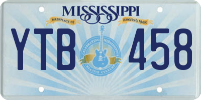 MS license plate YTB458