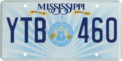 MS license plate YTB460