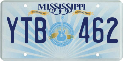 MS license plate YTB462