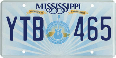 MS license plate YTB465