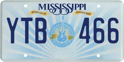 MS license plate YTB466