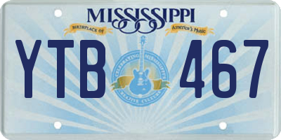 MS license plate YTB467