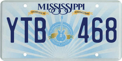 MS license plate YTB468
