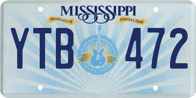 MS license plate YTB472