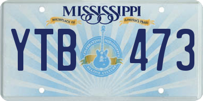 MS license plate YTB473