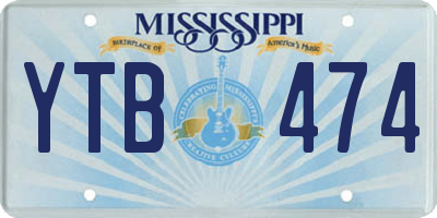 MS license plate YTB474