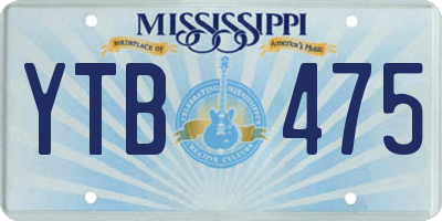 MS license plate YTB475