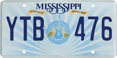 MS license plate YTB476