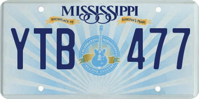 MS license plate YTB477