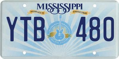 MS license plate YTB480
