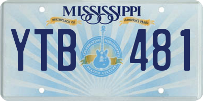 MS license plate YTB481
