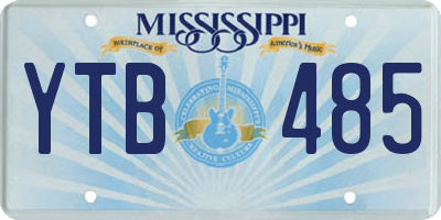 MS license plate YTB485