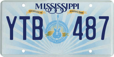 MS license plate YTB487