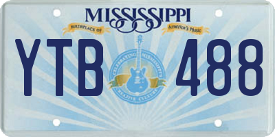 MS license plate YTB488