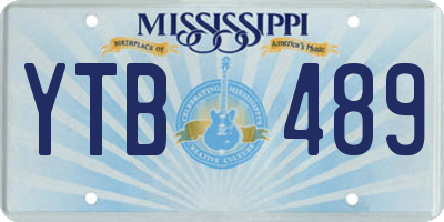 MS license plate YTB489