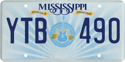 MS license plate YTB490