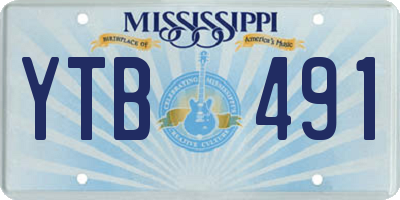 MS license plate YTB491