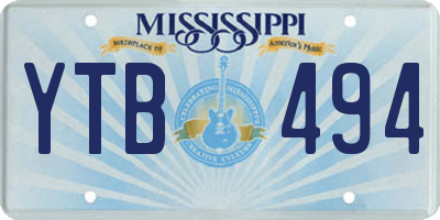 MS license plate YTB494
