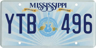 MS license plate YTB496