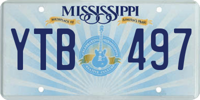 MS license plate YTB497