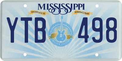 MS license plate YTB498
