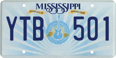 MS license plate YTB501
