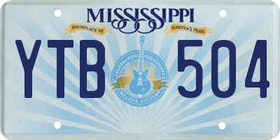 MS license plate YTB504