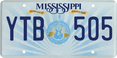 MS license plate YTB505