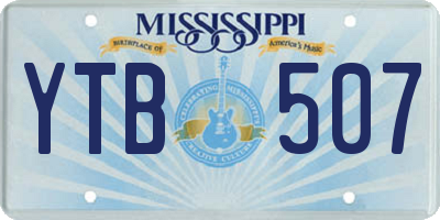 MS license plate YTB507