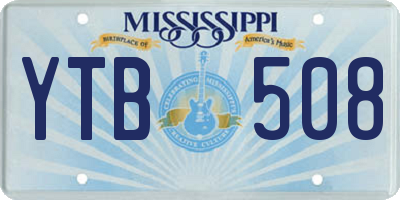 MS license plate YTB508