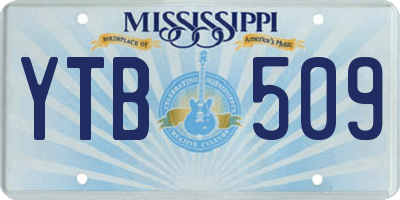 MS license plate YTB509