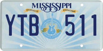 MS license plate YTB511