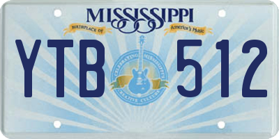 MS license plate YTB512