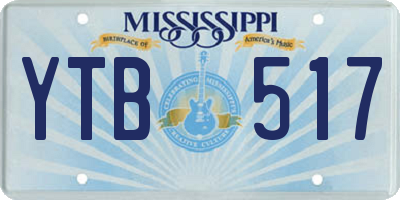 MS license plate YTB517