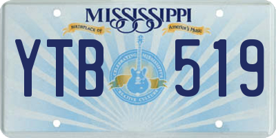 MS license plate YTB519