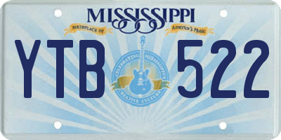 MS license plate YTB522