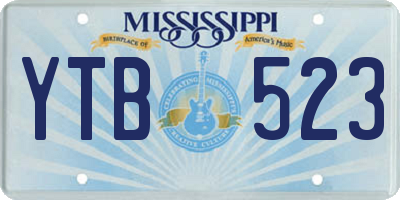 MS license plate YTB523