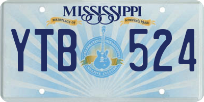 MS license plate YTB524
