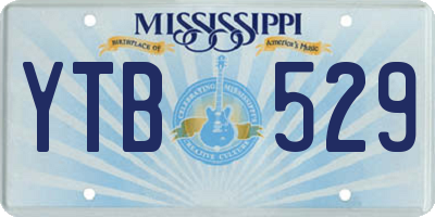 MS license plate YTB529