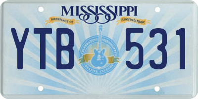 MS license plate YTB531