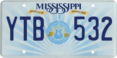 MS license plate YTB532