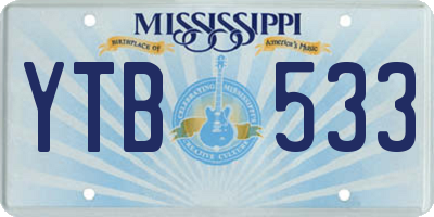 MS license plate YTB533