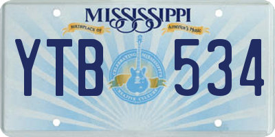 MS license plate YTB534