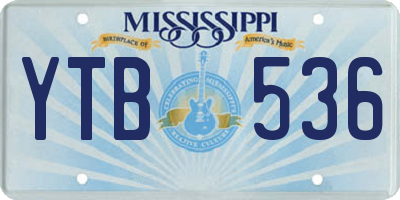 MS license plate YTB536