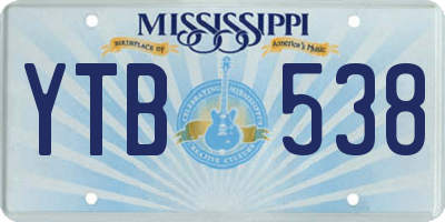 MS license plate YTB538