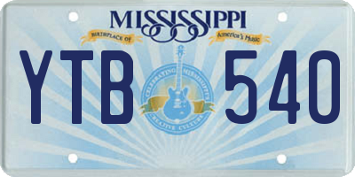 MS license plate YTB540