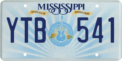 MS license plate YTB541