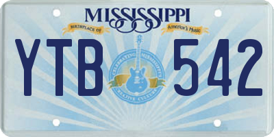 MS license plate YTB542
