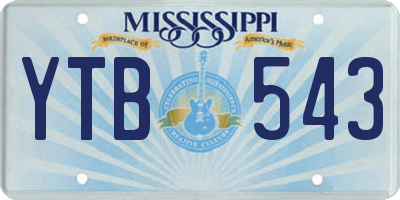 MS license plate YTB543
