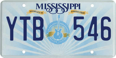 MS license plate YTB546